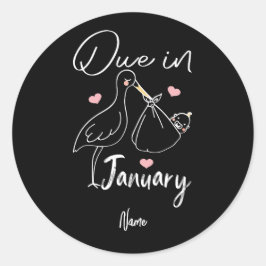 Funny Swan soll im Januar ein Niedliches neues Bab Runder Aufkleber