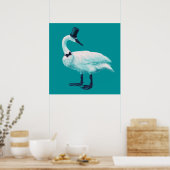 Funny Swan Vogelbeobachtung Poster (Küche)