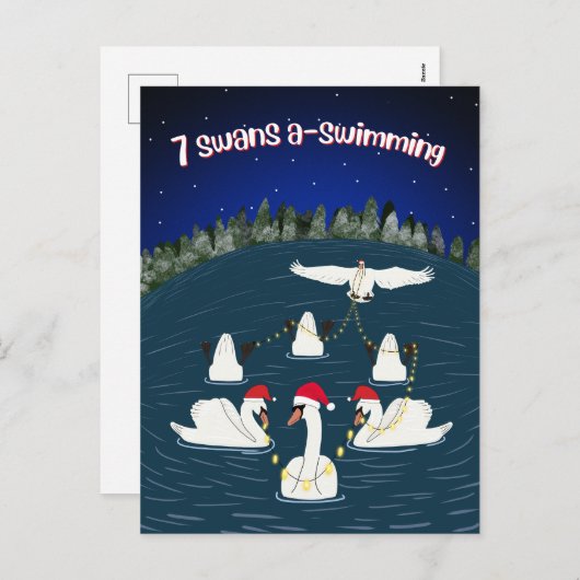 Funny Swans Schwimmen 12 Tage Weihnachten (Vorne/Hinten)