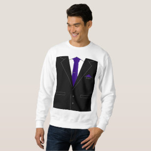 Funny Sweatshirt mit Imitaten Business Anzug und K
