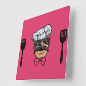 Funny Swedish Koch Quadratische Wanduhr (Winkel)