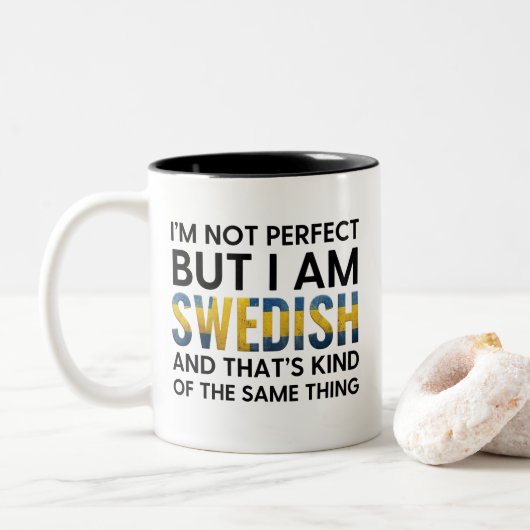 Funny Swedish Zweifarbige Tasse (Mit Donut)