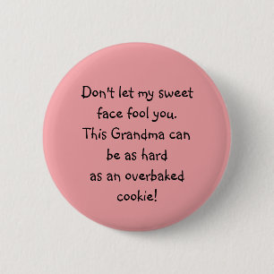Funny Sweep Oma Sprichwort Button