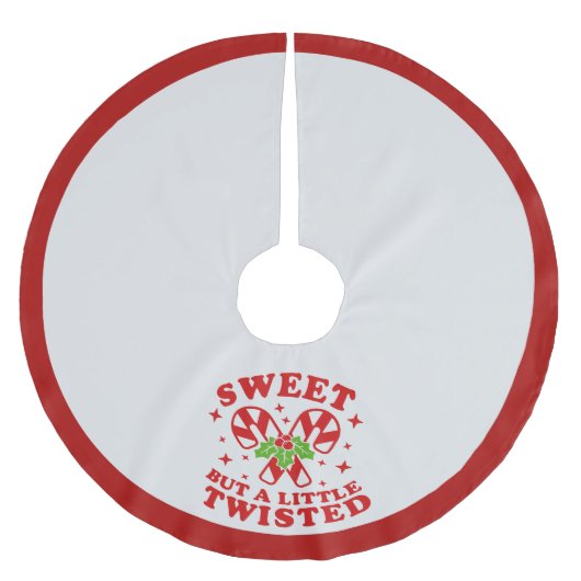 Funny Sweet, aber zwisted Zitat Red Christmas Spaß Polyester Weihnachtsbaumdecke (Vorderseite)