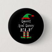 Funny Sweet And Sy Elf Shirt Xmas Family Matching Button (Vorderseite)
