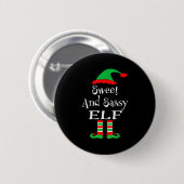 Funny Sweet And Sy Elf Shirt Xmas Family Matching Button (Vorne & Hinten)