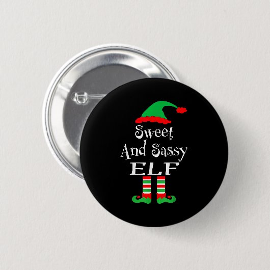 Funny Sweet And Sy Elf Shirt Xmas Family Matching Button (Vorne & Hinten)