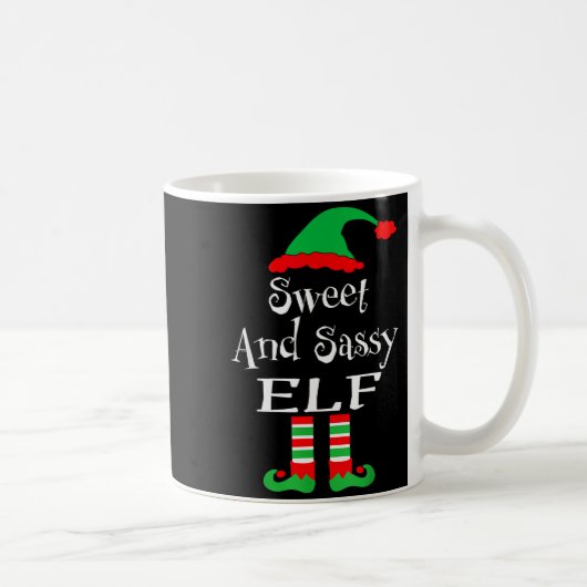 Funny Sweet And Sy Elf Shirt Xmas Family Matching Kaffeetasse (Rechts)