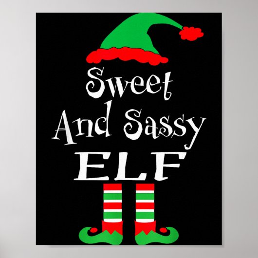 Funny Sweet And Sy Elf Shirt Xmas Family Matching  Poster (Vorne)