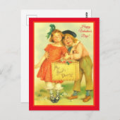 Funny Sweet Boy and Girl Happy Valentine's Day Postkarte (Vorne/Hinten)
