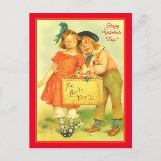 Funny Sweet Boy and Girl Happy Valentine's Day Postkarte (Vorderseite)