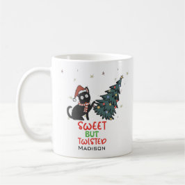 Funny Sweet but Twisted Cat Weihnachtskaffee Tasse