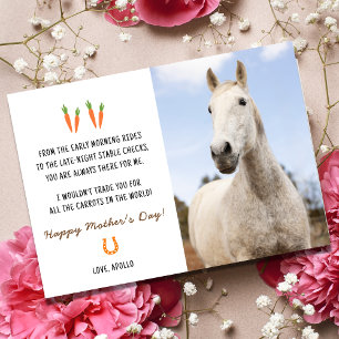 Funny Sweet Horse Happy Mütter Day Card Feiertagskarte