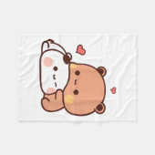 Funny Sweet Kawaii Kp Bear Panda Hugging Couple Lo Fleecedecke (Vorderseite (Horizontal))