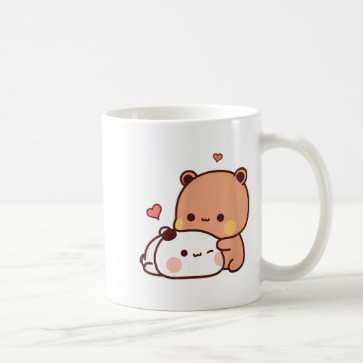 Funny Sweet Kawaii Kp Bear Panda Hugging Couple Lo Kaffeetasse (Rechts)