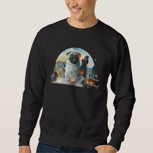 Funny & Sweet Pug is wild at Christmas  1 Sweatshirt (Vorderseite)