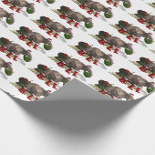 Funny Sweet Santa Claus Elephant Geschenkpapier (Ecke)