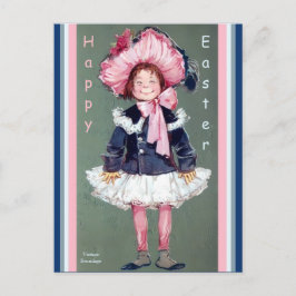 Funny Sweet Vintag Girl Frohe Ostern Alt Copy Postkarte