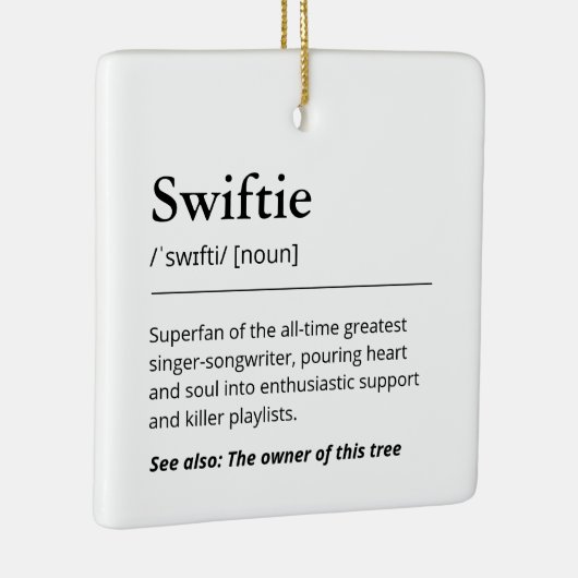 Funny Swiftie Definition Nordic Tree Holiday Keramikornament (Rechts)