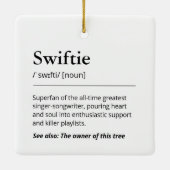 Funny Swiftie Definition Nordic Tree Holiday Keramikornament (Rückseite)