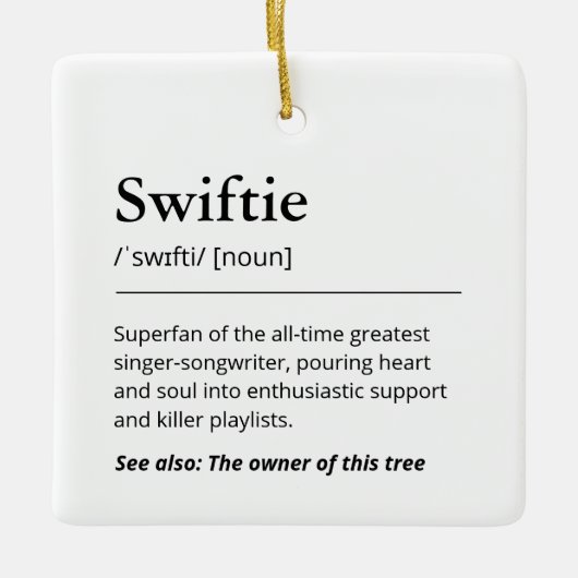 Funny Swiftie Definition Nordic Tree Holiday Keramikornament (Vorderseite)
