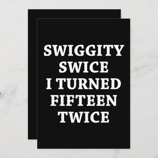 Funny Swiggity 30. Geburtstag Einladung (Vorne/Hinten)