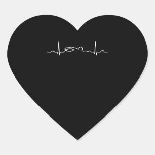 Funny Swimmer Heartbeat Bekleidung, Schwimmen Fan  Herz-Aufkleber