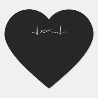 Funny Swimmer Heartbeat Bekleidung, Schwimmen Fan  Herz-Aufkleber