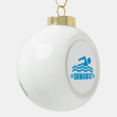 Funny Swimmer Keramik Kugel-Ornament (Links)