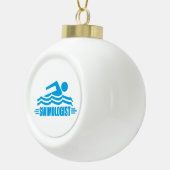 Funny Swimmer Keramik Kugel-Ornament (Rechts)
