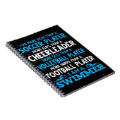 Funny Swimming Definition Schwimmer Notizblock (Rechte Seite)