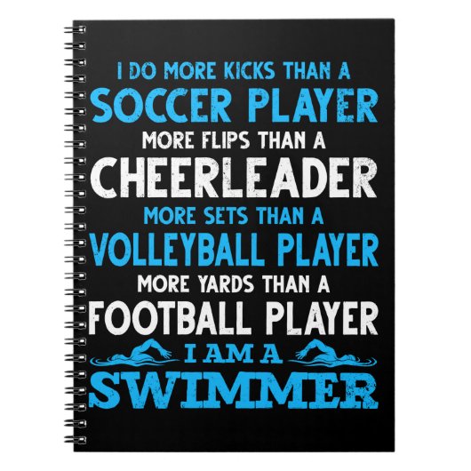 Funny Swimming Definition Schwimmer Notizblock (Vorderseite)