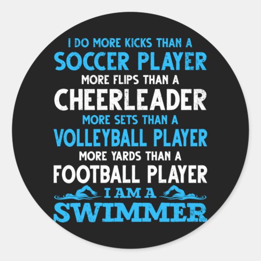 Funny Swimming Definition Schwimmer Runder Aufkleber (Vorderseite)