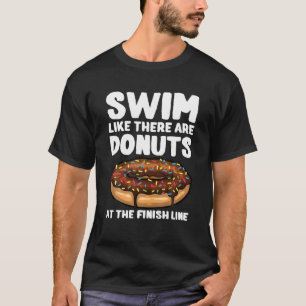 Funny Swimming Donut Design Männer Frauen Schwimm T-Shirt