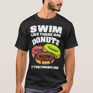 Funny Swimming Donut Design Männer Frauen schwimme T-Shirt