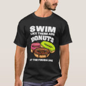 Funny Swimming Donut Design Männer Frauen Schwimme T-Shirt (Vorderseite)