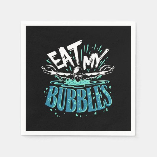 Funny Swimming Eat My Bubbles Swim Swimmer Serviette (Vorderseite)
