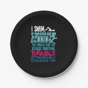 Funny Swimming Geschenk Ein Schwimmer Pappteller