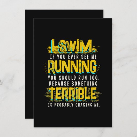 Funny Swimming Geschenk für das Baden Einladung (Vorne/Hinten)