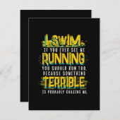 Funny Swimming Geschenk für das Baden Einladung (Vorne/Hinten)