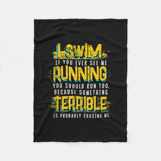 Funny Swimming Geschenk für das Baden Fleecedecke (Vorderseite)