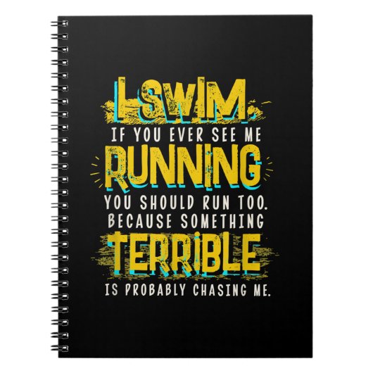 Funny Swimming Geschenk für das Baden Notizblock (Vorderseite)