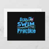 Funny Swimming Geschenkdesign Ankündigungspostkarte (Vorne/Hinten)