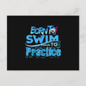 Funny Swimming Geschenkdesign Ankündigungspostkarte (Vorderseite)