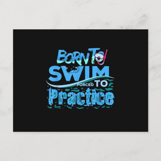 Funny Swimming Geschenkdesign Ankündigungspostkarte (Vorderseite)