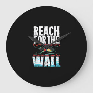 Funny Swimming Gift A Swimming Athlete Design Große Wanduhr