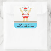 Funny Swimming Holiday Classic Round Sticker (Tasche)