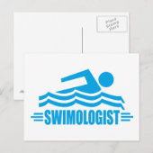 Funny Swimming Postkarte (Vorne/Hinten)