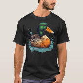 Funny swimming wild Duck for Mallard Bird Lovers T-Shirt (Vorderseite)