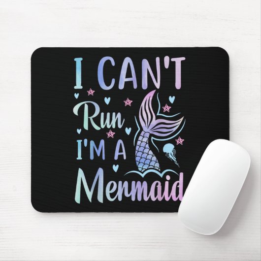 Funny Swimming Workout Meerjungfrau Ich kann nicht Mousepad (Mit Mouse)